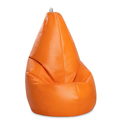 Maquidepol Puff Pera XL auténtico de Polipiel para Interiores | Diámetro 60cm Altura 100cm (XL Infantil, Naranja)