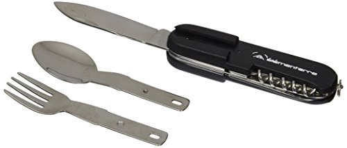 Elementerre Cisco - Set de Cubiertos y Navaja, Color Negro, Talla única