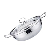 FUNOMOCYA Olla Inoxidable Olla Caliente Antiadherente Para Sopa Hervidor De Agua Tapa Visible Para Cocina