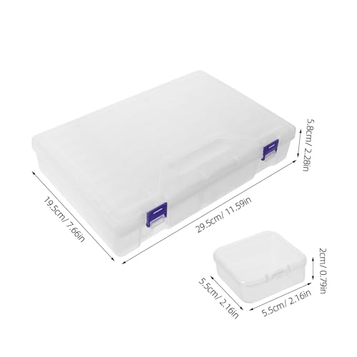 Boîte de rangement perles plastique transparent rectangulaire à charnière - 8