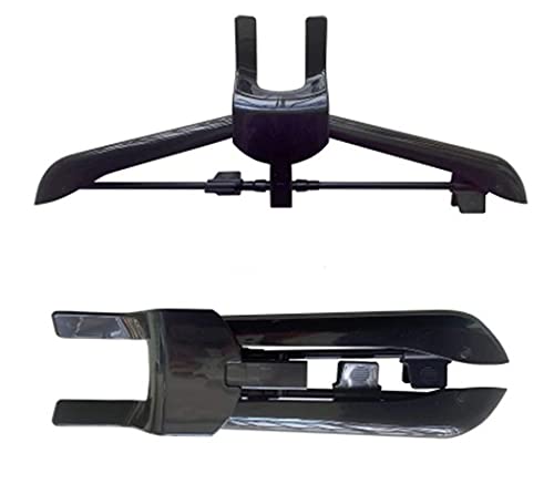 Luumerser Foldable Garment & Clothes Drying Rack,Adjustable Height,Handheld Hanging Ironing Machine Hanger Steam Ironing Machine Accessories Bracket (Black)