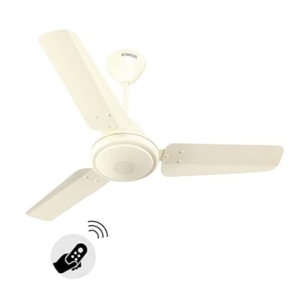atomberg Efficio 900mm BLDC Motor 5 Star Rated Classic Ceiling Fans with Remote Control | High Air Delivery Fan with LED Indicators | Upto 65% Energy Saving | 2+1 Year Warranty (Gloss Ivory)