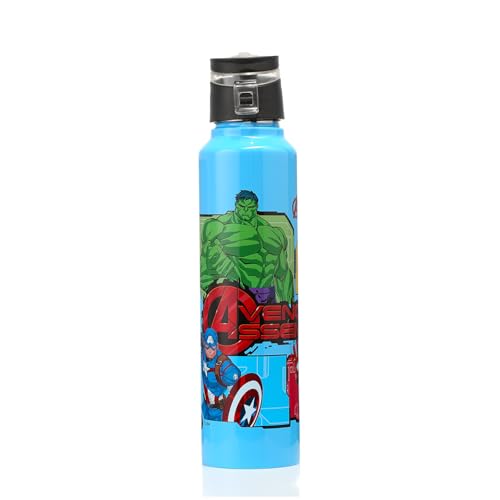 Image of Gluman Steel Water Bottle for Kids | Disney Unica 1000 ml Single Walled Water Bottle | School Water Bottle for Girls | Leak Proof| Wide Mouth Water Bottle | Leakproof (Avenger)