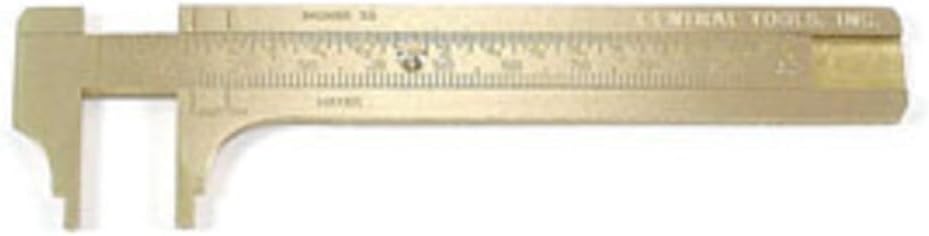 Central Tools 6506 Solid Brass Slide Rule Caliper 0-4" 0-100mm"