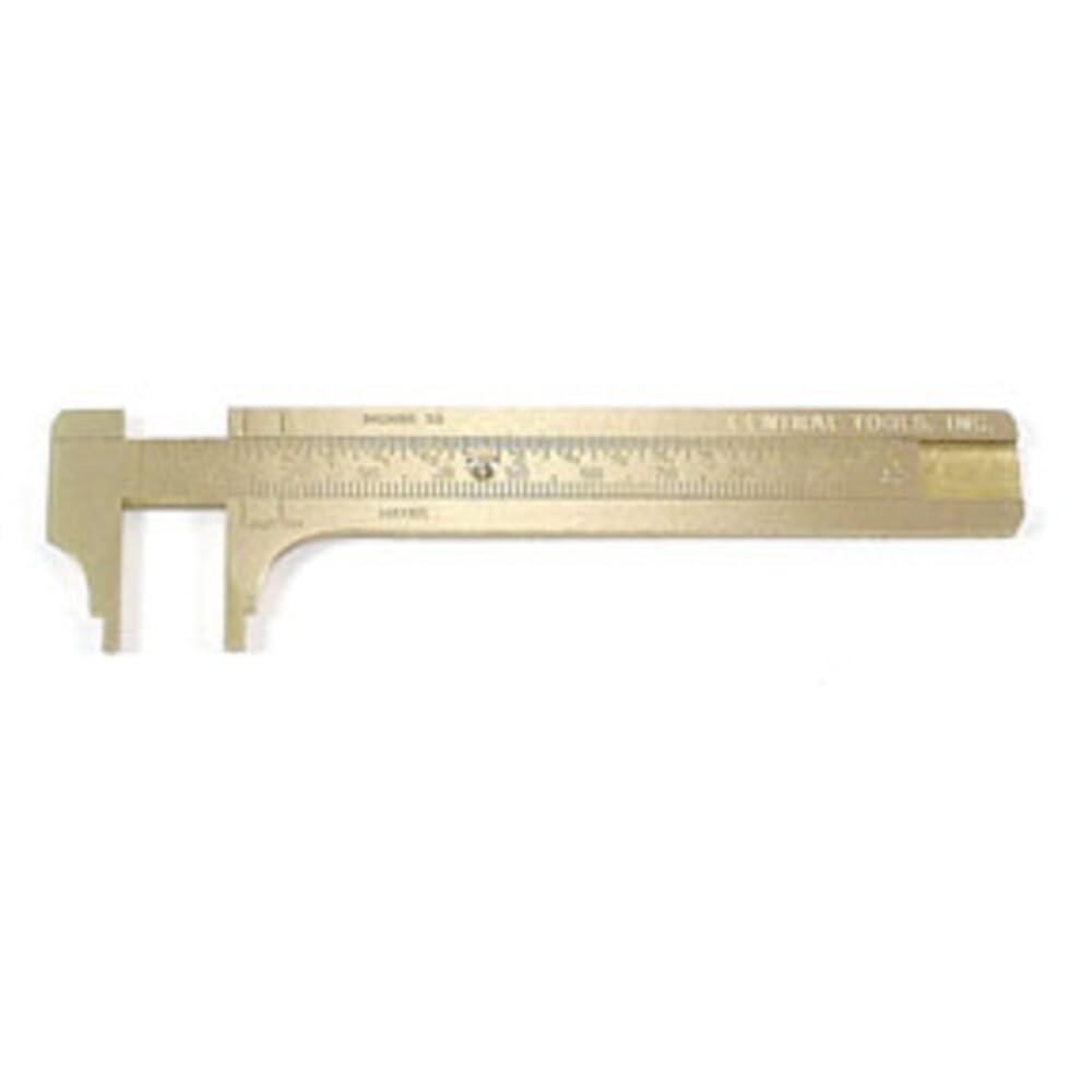 Central Tools 6506 Solid Brass Slide Rule Caliper 0-4" 0-100mm"