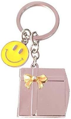 MyakaSmall Photo Frame Keyring with Smiley for Gifting (Yellow Smily)