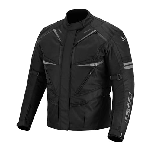 MZONE Chaqueta Moto Hombre 4 Estaciones OutletMotard Impermeable Transpirable con Protecciones Includias, Homolgoación CE y Forro Extraíble