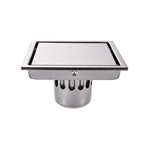 Desagüe de piso for baño, desagüe cuadrado, rejillas for inserción azulejos acero inoxidable 304, escurridor gran caudal(11x11cm B)