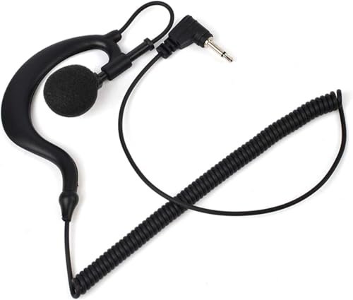 AHELECTRO Auricular con Jack de 3.5mm Solo Recibir/Escuchar Solo Auricular Forma G Suave Gancho de la Oreja Auriculares de vigilancia. Sin Micrófono-