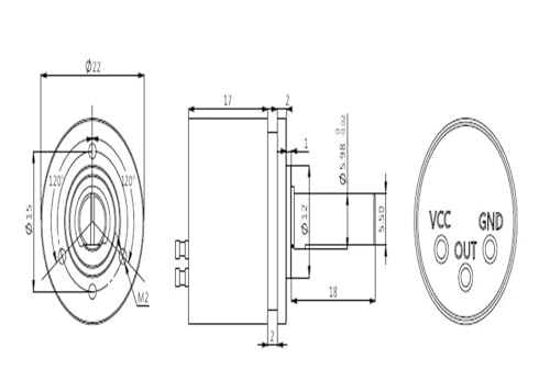 Sensor electromagnético sin desgaste P3022 de alta precisión con tecnología Hall de 5 V 2