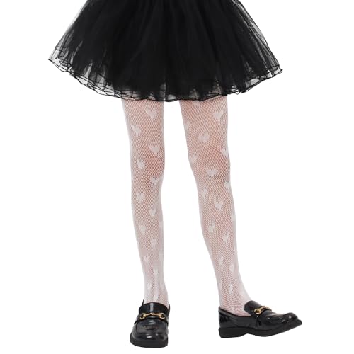 Image of Girls Lace Fishnet Tights Toddler Sheer Patterned Stockings Hollow Dance Pantyhose for Kids Halloween Tights