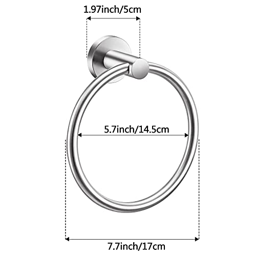 Pynsseu Hand Towel Ring, Brushed Nickel Sus 304 Stainless Steel Towel Holder Hangers, Wall Mount Towel Rack For Bathroom Kithen #TOP4