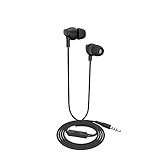 Stecker: 3,5 mm In-Ear 3,5 mm Klinken Kopfhörer mit Mikrofon für HD Anrufe - Dreidimensionaler Surround Ohrhörer , Angenehmer zu Tragen,Leichtes, Langlebig Headset - Kabelgebundene Kopfhörer (Schwarz)