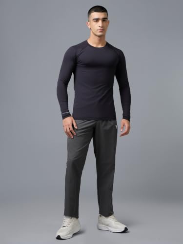 Image of TECHNOSPORT Men's Solid Slim Fit Sports Track Pants with TS LYTRA | Quick-Dry, Moisture-Wicking, UPF 50+ & Odour-Resistant Activewear for Gym, Running & Training