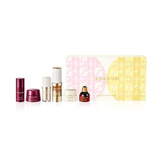 DONGINBI Red Ginseng Dual Anti-aging Best Care Travel Kit-1899 Signature Oil 5ml & Daily Defense Essence 5ml & Cream 7ml & Power Repair Concentrated Essence 5ml & Cream 7ml & Power Repair Ampoule 10ml