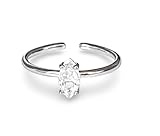 Marquise Cut Simulated Diamond Adjustable Toe Ring for Women in 925 Sterling Silver Elegant Daily Wear, Beach Toe Ring