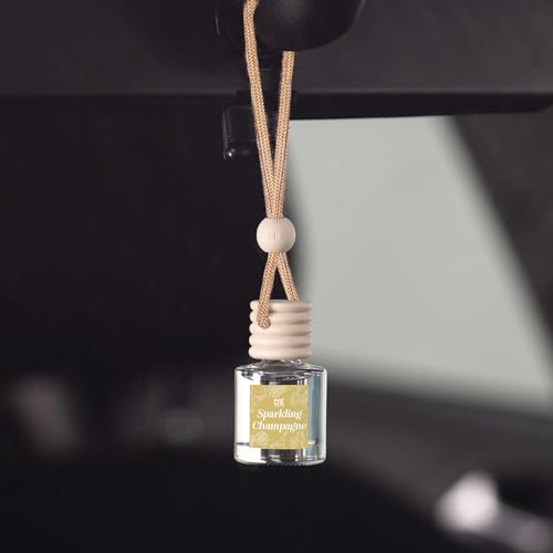 Image of C&E Craft Co Hanging Car Air Freshener Diffuser 2 Pack, Long Lasting Fragrance Oil Car Freshener, Glass Bottle Auto Air Freshener, Made in USA (Sparkling Champagne)