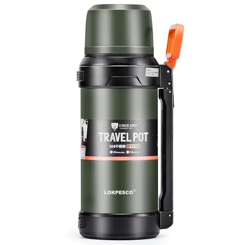 LOKPESCO Insulated Flask for Hot Drink 2L- Large Coffee Thermo Flask, 24 Hrs Hot|Cold, Stainless Steel Hot Water Bottle, Triple-Wall Insulated Oversized Vacuum Bottle, Leak-Proof, BPA-Free