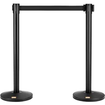 VEVOR Crowd Control Stanchions, 2-Pack Crowd Control Barriers, Carbon ...