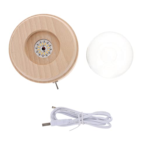 ORFOFE Lámpara De Noche Led Con Base De Madera Bola De Con Luz Romántica y Para Decoración De Dormitorio y
