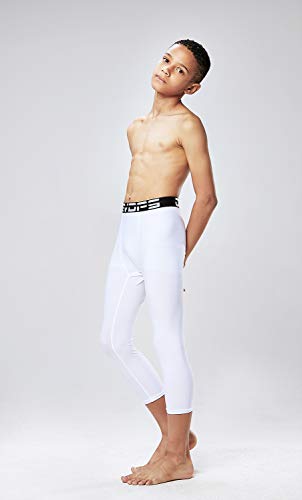 Devops Boys 2-Pack 3/4 Compression Tights Sport Leggings Pants (X-Small, Black/White) #TOP1