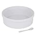 Souffle Dish Ramekins for Baking - 48 Oz, 1.5 Quart Large Ceramic Oven Safe Round Fluted Ramekin Bowl with Mini Condiment Spoon for Soufflé Pot Pie Casserole Pasta Roasted Vegetables Baked Desserts