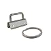 25 Key Fob Hardware with Key Rings Sets - 1" or 1.25" - PICK COLOR (1.25", Nickel)