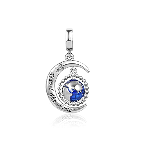 Colgante de luna y tierra antialérgico MiniJewelry para collares de viaje