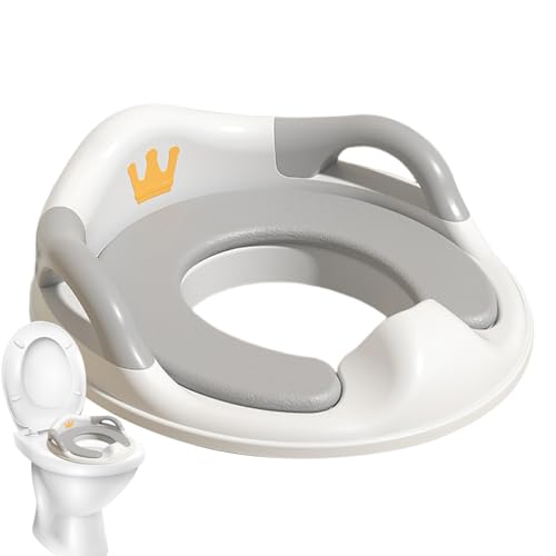 Entrenador antideslizante para orinal, adaptador de inodoro para niños, asiento de baño para niños, silla de seguridad para niños, estructura extraíble antiadherente con mango lateral, solución de
