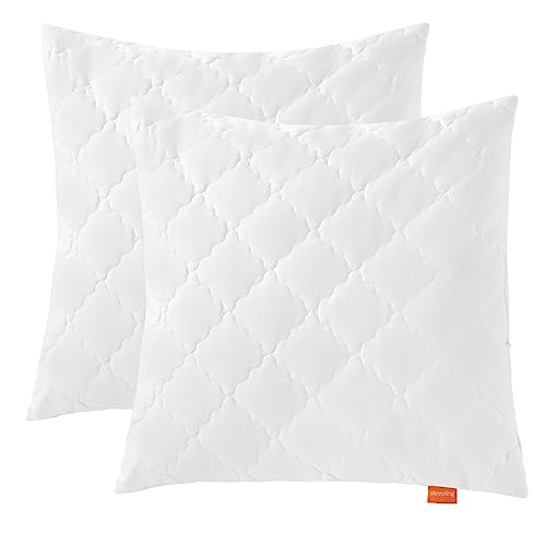 sleepling Kopfkissen Bambus 2er Set 80 x 80 cm, Bezug 100% Baumwolle versteppt mit 100% Viskose (Bambus-Zellstoff), 700 gr. Füllgewicht, Ökotex,...