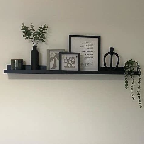 Image of Jdav sheesham Wood Wood Floating Wall Shelf Mounted Wall Decor for Kitchen Storage Bedroom Walnut Finish