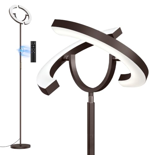 SIBRILLE 30W LED Floor Lamp for Living Room, 350° Rotating Reading Standing Lamp with Remote Control, Stepless Dimmable 3000K-6500K Modern Tall Lamp for Bedroom Office