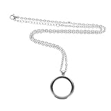 LIFKOME Colgante de Acero Inoxidable con Marco Abierto y Vidrio Transparente para Fotos Collar con Cadena para Joyería DIY Diseño de Tornillo para Personalizar Recuerdos