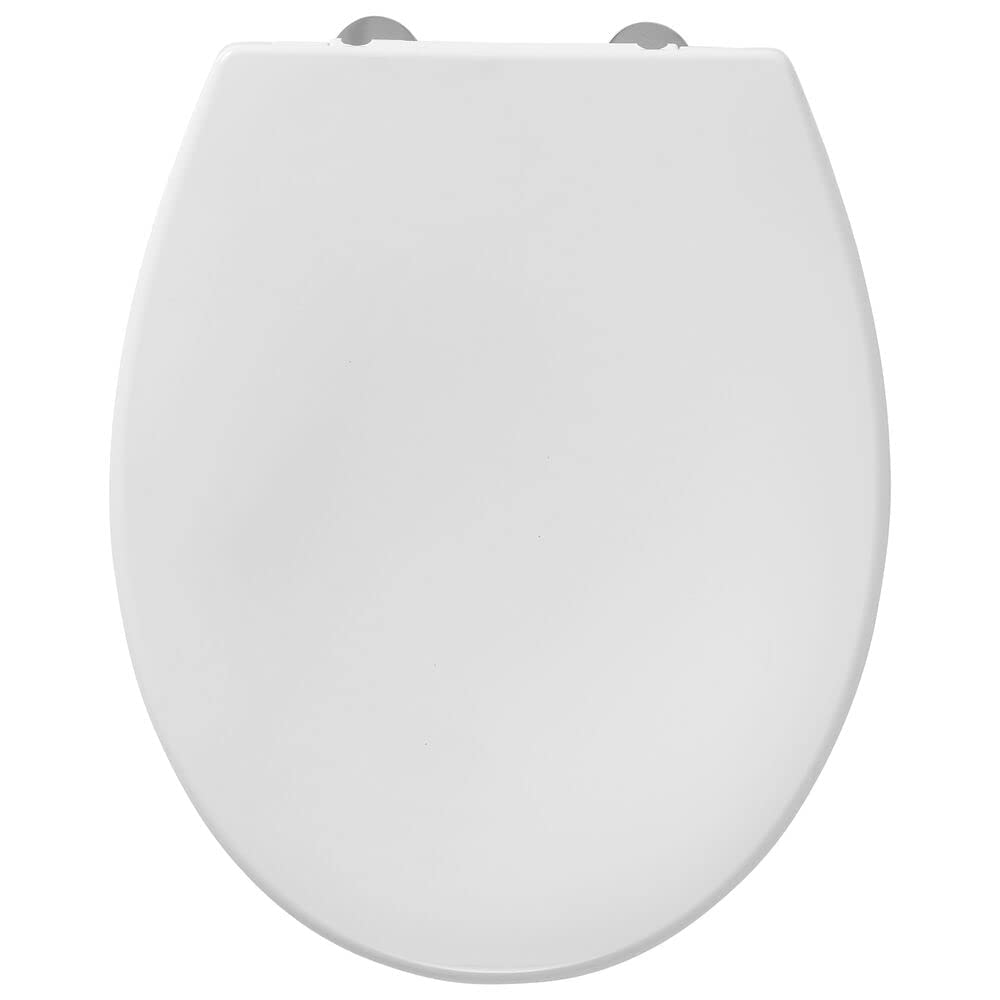 Tiger Tulsa Toilettensitz mit integriertem Kindersitz, WC-Sitz mit Absenkautomatik und Easy-Clean-Funktion, integrierter Sitz für Kinder mit magnetischer Halterung, Weiß, Edelstahlbefestigung