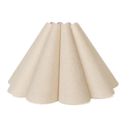 Premium Linen Pleated Lamp Shades for Table Lamps - Large Flower Lamp Shade Replacement Cream Fabric Empire Lampshade Kit for Living Room Bedroom Decor