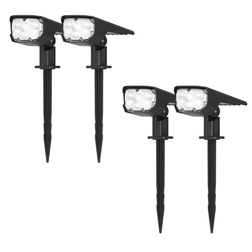 Projecteurs solaires extérieurs muraux blanc 6000K éclairage piquet solaire jardin