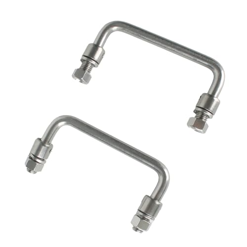 Image of 304 Stainless Steel Folding Handle 90 Degree Folding Pull Handle,Cabinet Handle Toolbox Handle,2 Pack (Hole Center 3.93in)