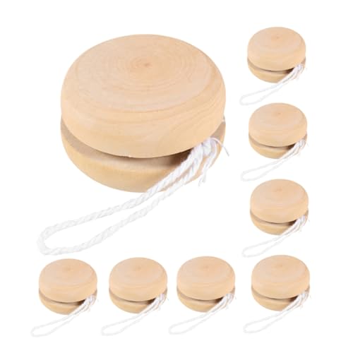 Kisangel DIY Wooden Graffiti Yo-yo Balls 8pcs Boys and Girls Toys for Painting Play