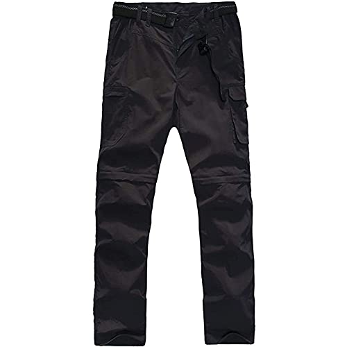 JOMLUN Calça cargo masculina de secagem rápida para caminhada, com zíper externo, calça cargo conver