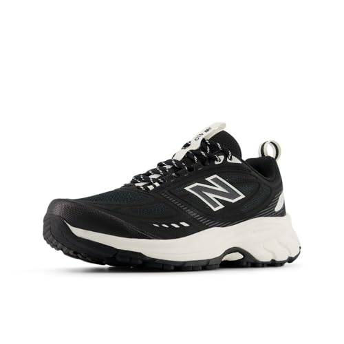New Balance Women's Fresh Foam 410v9 Trail Running Shoe, Black/Sea Salt, 8