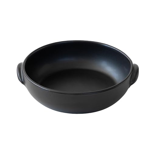 Santo Banko Ware Round Gratin Black Glaze 11155 Oven Safe