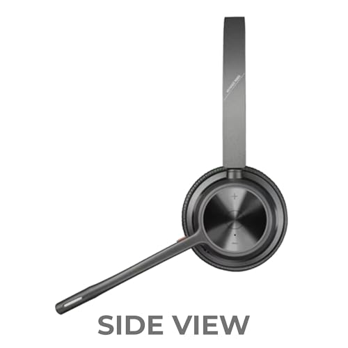 GTW Poly Voyager 4320 UC Wireless Bluetooth Duo Headset (USB-A) with Charge Stand - Deskphone, PC/Mac, Works with Zoom, RingCentral, 8x8, Vonage, Microfiber Included