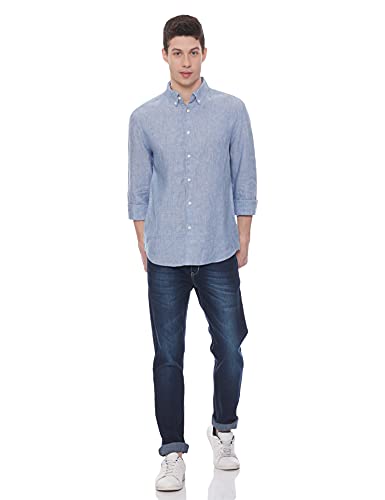 Image of Marks & Spencer Mens Solid Polyester Blend Collared Neck Regular Fit Easy Iron Shirt (Pack of 2)