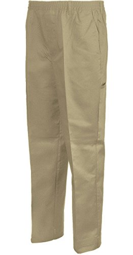 BENEFIT WEAR Mens Full Elastic Waist 5-Pocket Pants with Mock Fly (3X, Khaki)