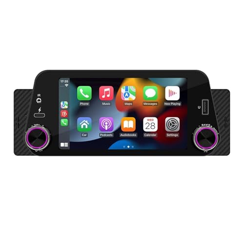 �J�[�v���C 1Din �J�[���W�I�X�e���I BT FM CarPlay Android Auto 5�C���` MP5 �v���[���[ �~���[�����N