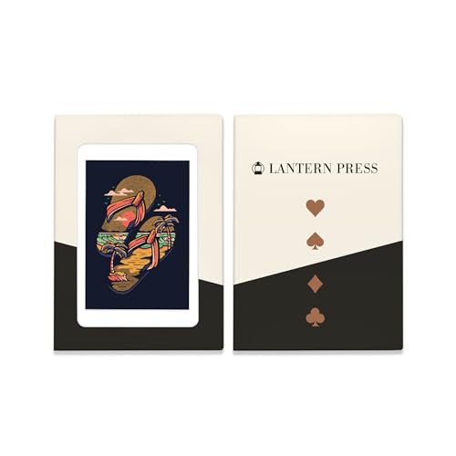 Lantern Press Flip Flops, Vector, 52 Naipes Póker miniatura 4