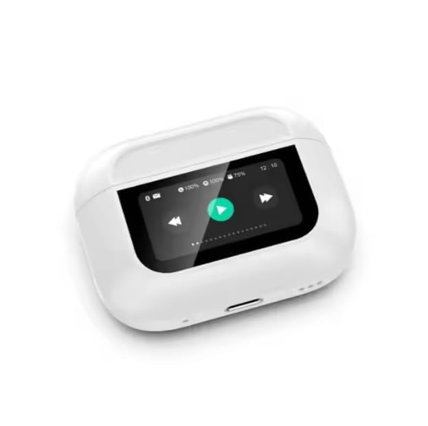 Image of Smart TWS Earbuds ANC Smart Touch Display Active Noise Cancellation Type-C Fast Charging True Wireless Buds Transparency Mode EQ Mode (White)