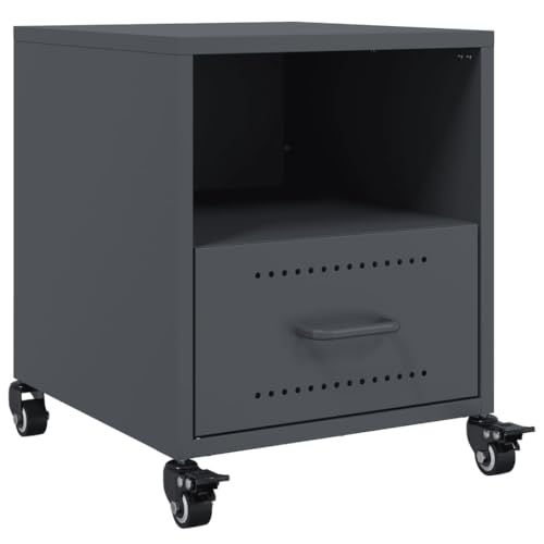 Table basse légère pour salon et chambre : lot de 2 chevets anthracite