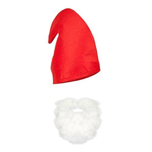 Vestito Natale Elfo/Gnomi/Nano Barba & Cappello