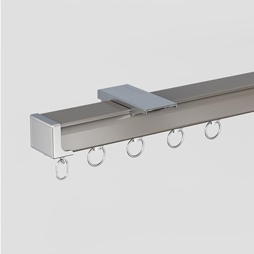 Premium Sliding Ceiling Mount Curtain Track - Silent Rollers & Hooks - Ideal for Living Room, Bedroom, Office, RV & Shower Curtains - Easy Install (White, 11.15 ft)